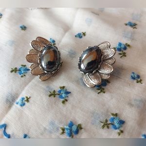 60s Vintage Floral Demi Petal Clip On Earrings